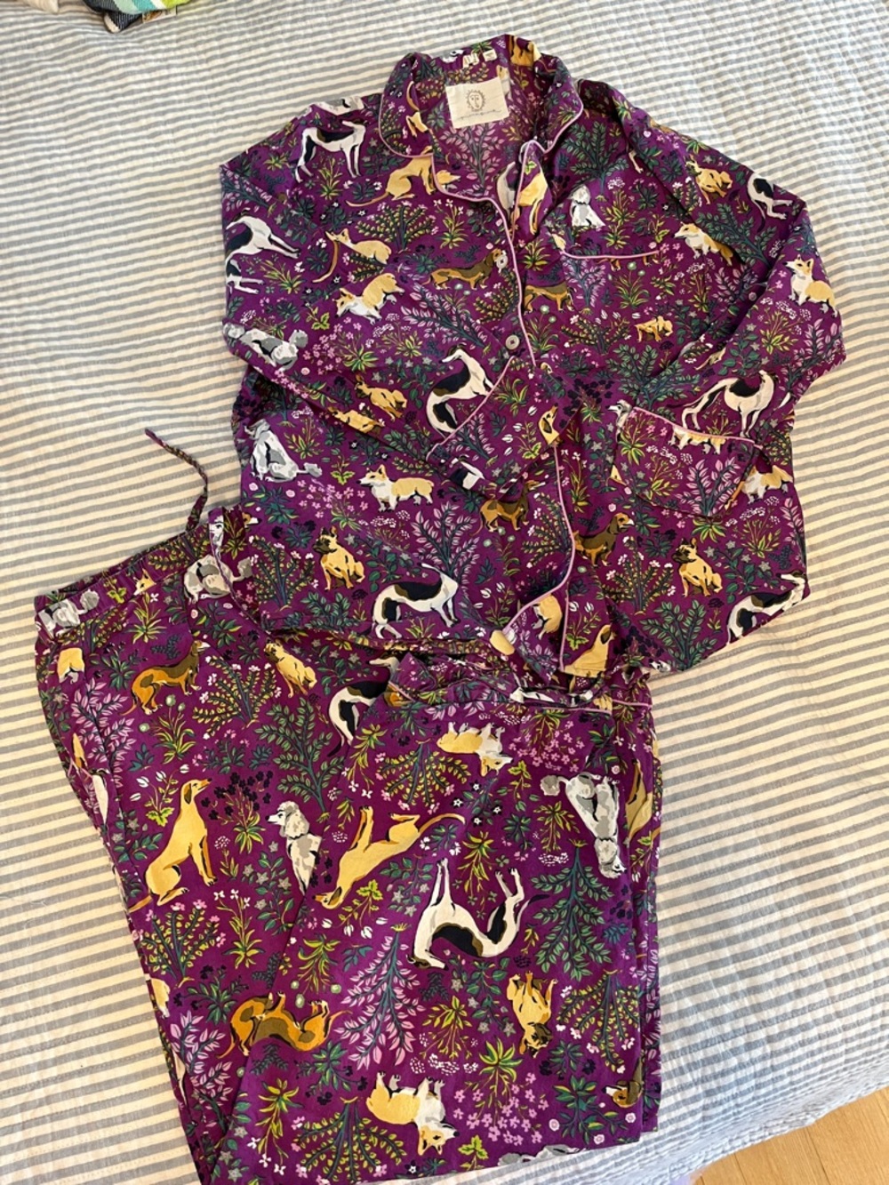 Printfresh Purple Dog-Print Pajama Set